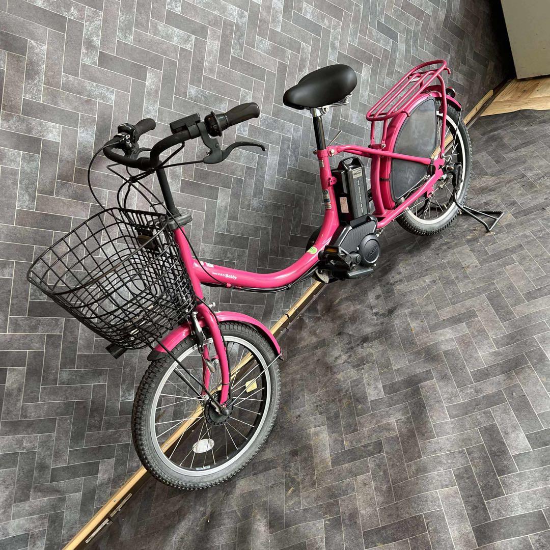 ぽむぽむピンク 電動アシスト自転車 前バスケット付き