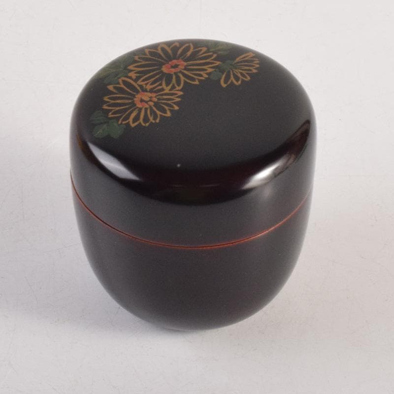茶道具　瑛斎作　菊蒔絵　中棗　共箱　V　8321