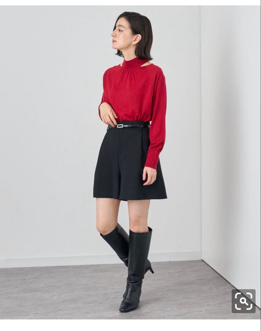 アナイ ストレッチウールキュロットパンツ