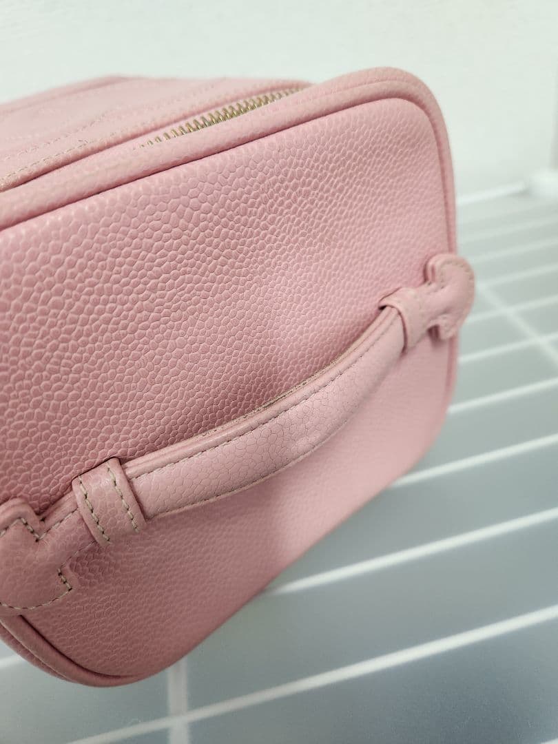 シャネル　キャビア　バニティバッグ　ピンク　コスメ　ハンド