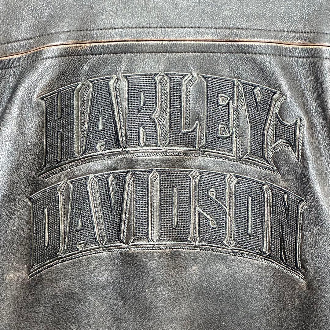 ⭐️90s⭐️ ハーレーダビッドソン　ライダースジャケット　厚手　ビッグロゴ