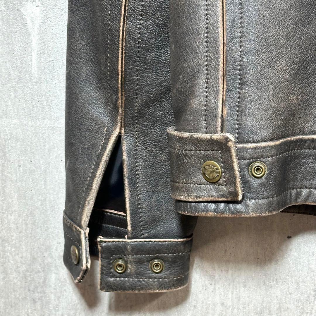 ⭐️90s⭐️ ハーレーダビッドソン　ライダースジャケット　厚手　ビッグロゴ