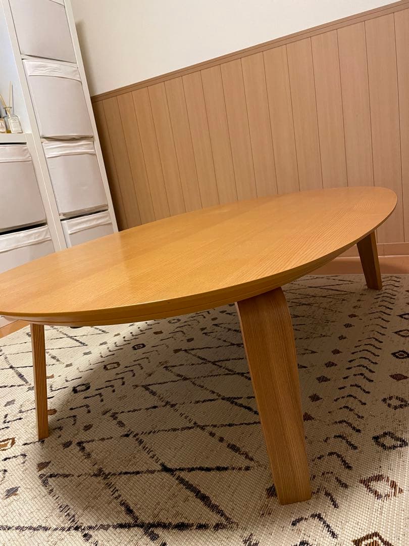 木製 楕円形こたつ 4本脚