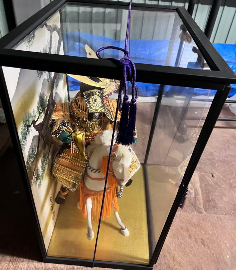 【お宝】美術 武者人形 紫峰作 謹製 馬上大将　日本人形