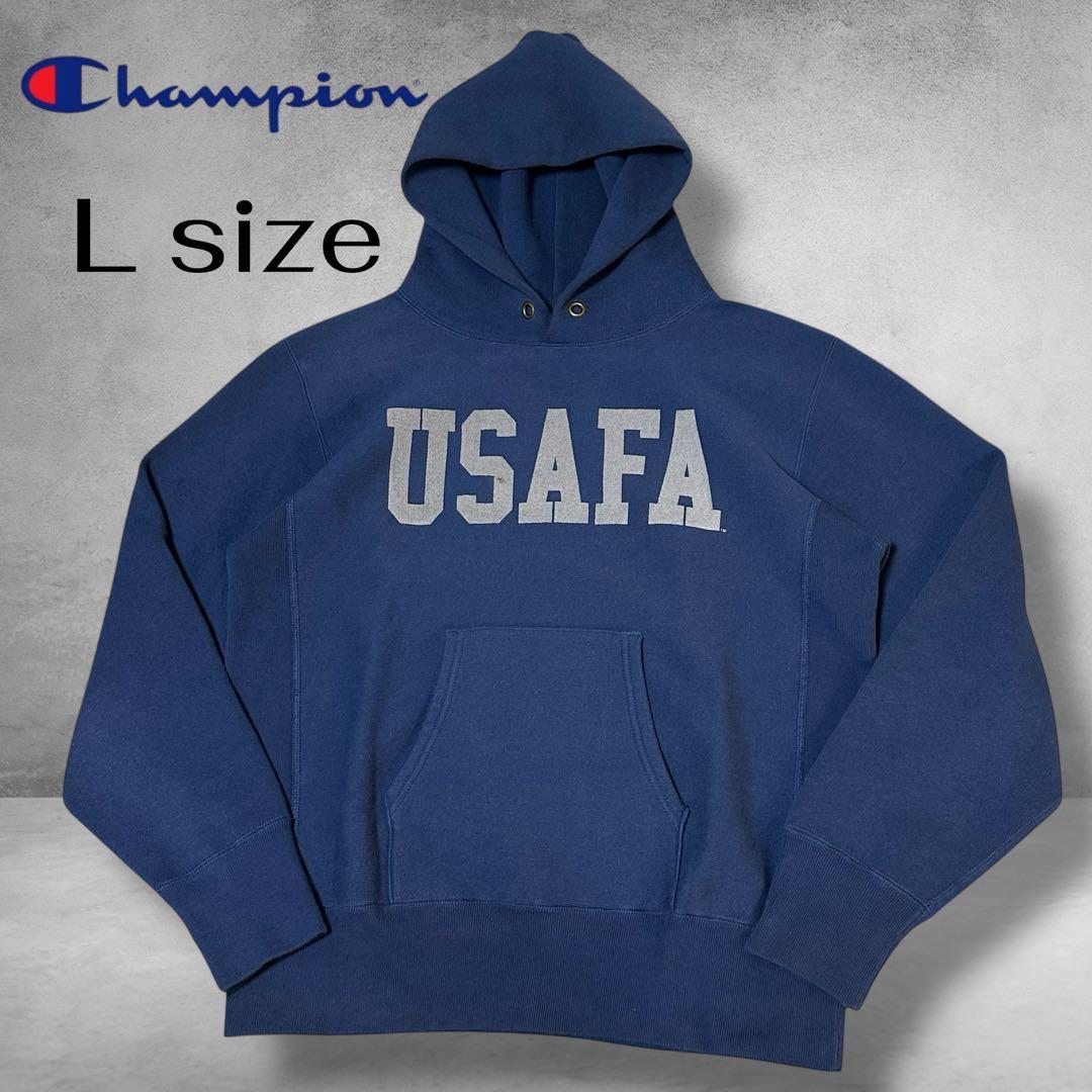 希少 Champion USAFA リバースウィーブ パーカー ネイビー L