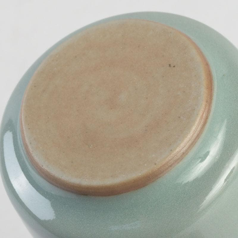 茶道具　諏訪蘇山作　青磁　桃　香合　堀内宗完（兼中斎）極め箱　V　9696