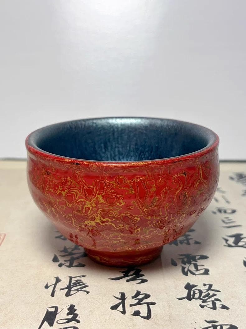 抹茶碗／天目茶碗（曜変天目・油滴風）茶道具 茶器 陶芸 窯変