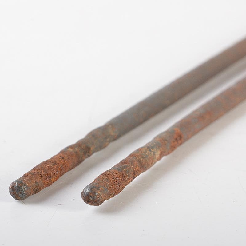 茶道具　古鉄　鶴頭火箸　時代箱付　V　R7389