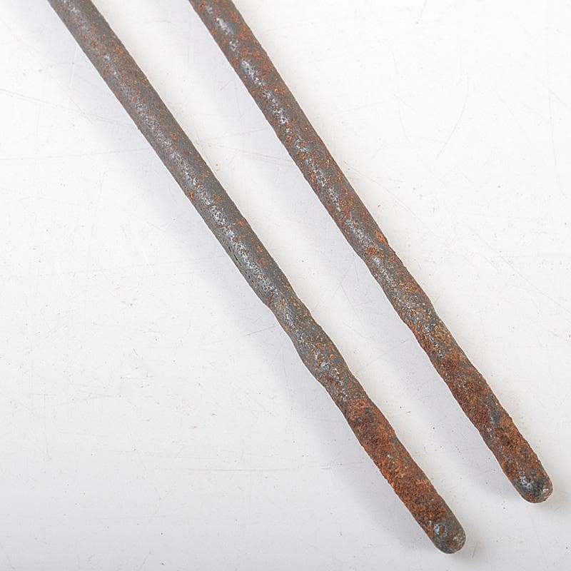 茶道具　古鉄　鶴頭火箸　時代箱付　V　R7389