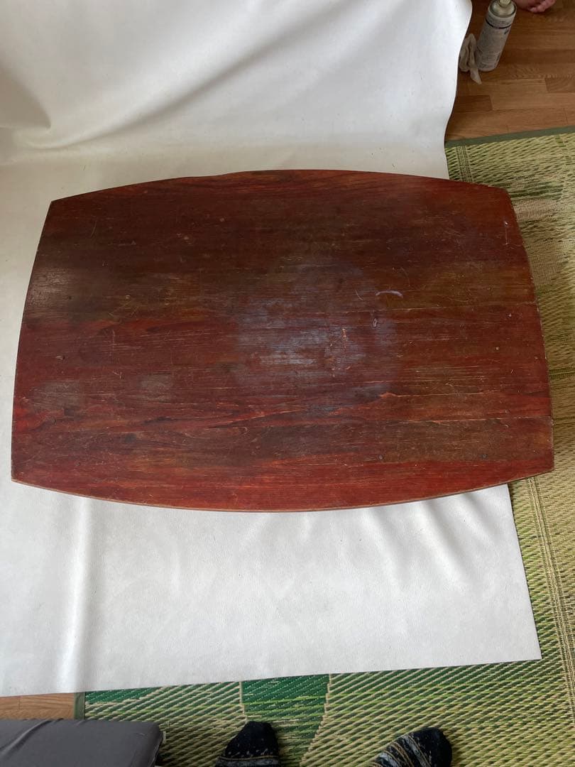 昭和の食卓 天然木 ちゃぶ台 長方形型 折りたたみ式 座卓 書斎 作業用テーブル