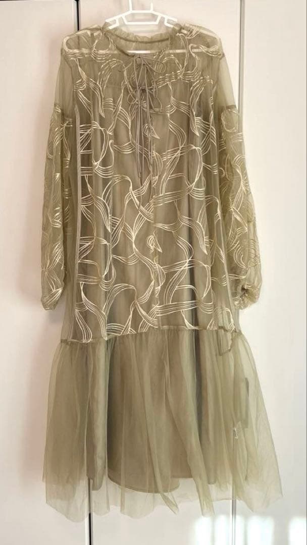 niana Dorry Dollリボンエンブロイダリーレイヤードドレス M