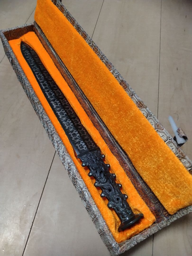 【レプリカ】古銅風 青銅剣風 中国 古美術 工芸品 約40cm 模造刀 希少