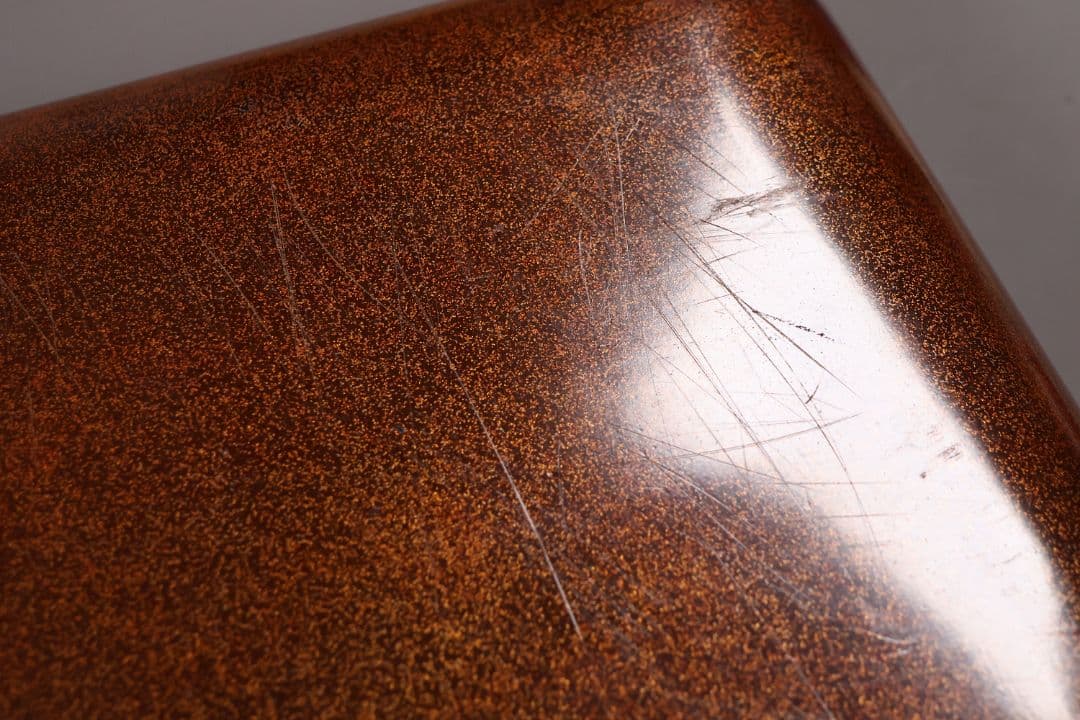 【MA797】時代木製漆器 梨子地 松梅・桔梗唐草 金蒔絵 呉服蓋 広蓋 広盆