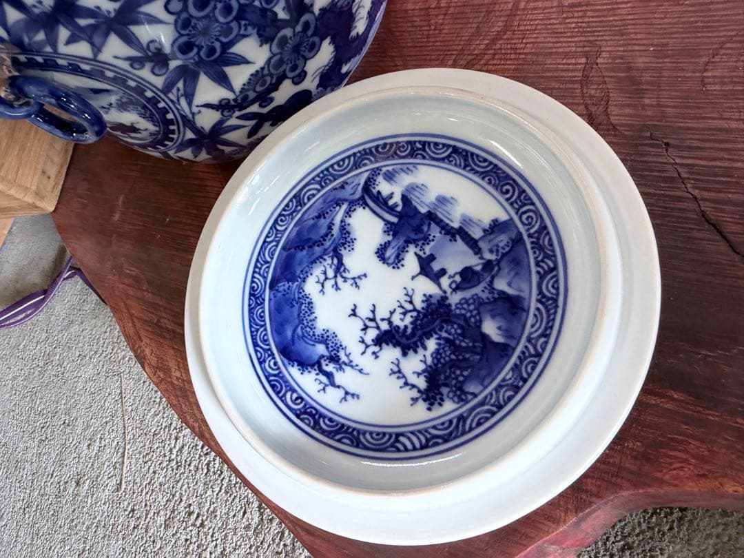 真葛 宮川 香齋 作　皆具セット　染付　共箱