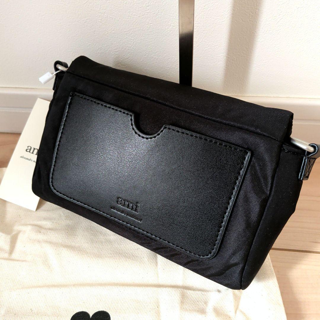 新品 ami paris アミパリス 黒 ショルダーバッグ クロスボディバッグ