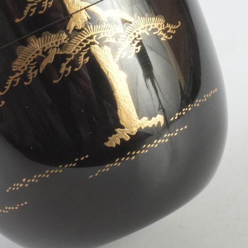 茶道具　漆匠　遠山哲山造　住吉蒔絵　利休棗　共箱　V　9716