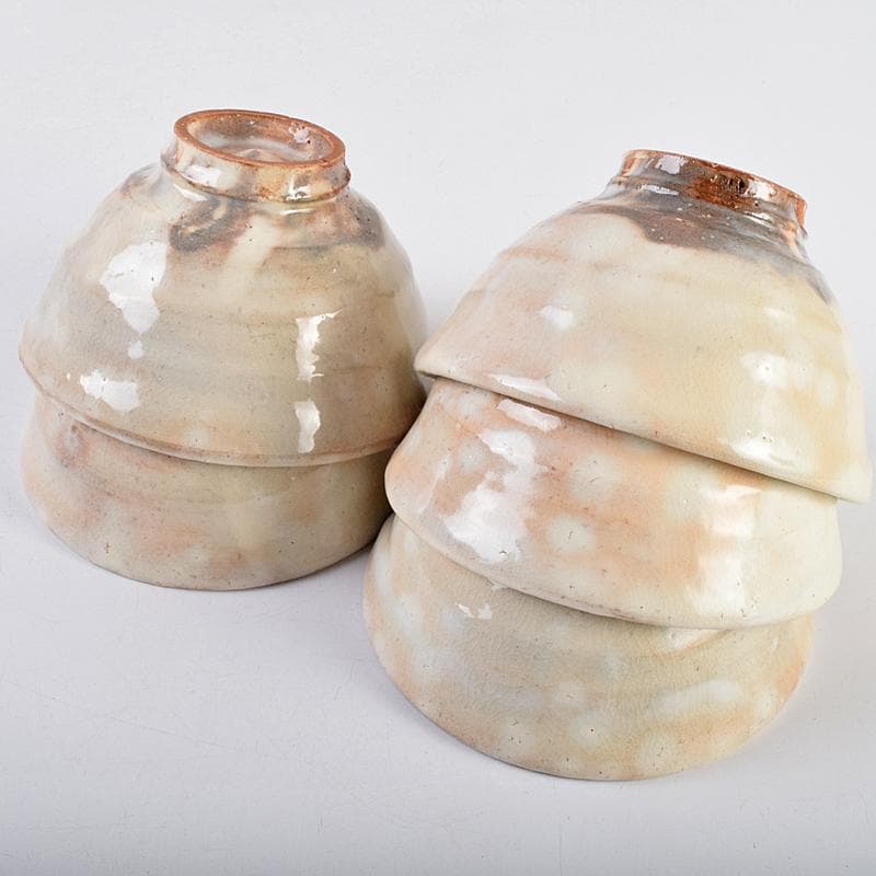 茶道具　萩焼　栖雲窯　都野栖雲作　数茶碗　五客　共箱　M　R9470B