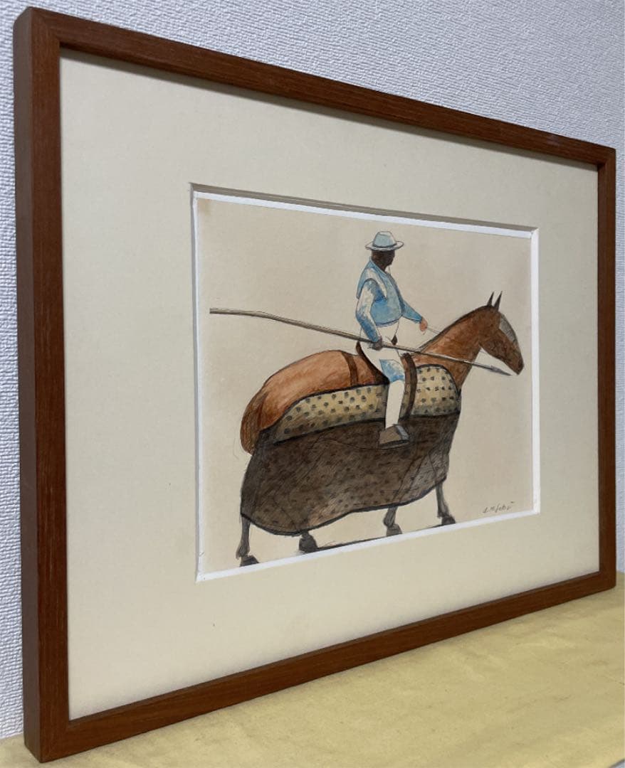 岬 和男『マタドール』ギャラリー越取扱作 水彩画 原画 真作保証 1点もの