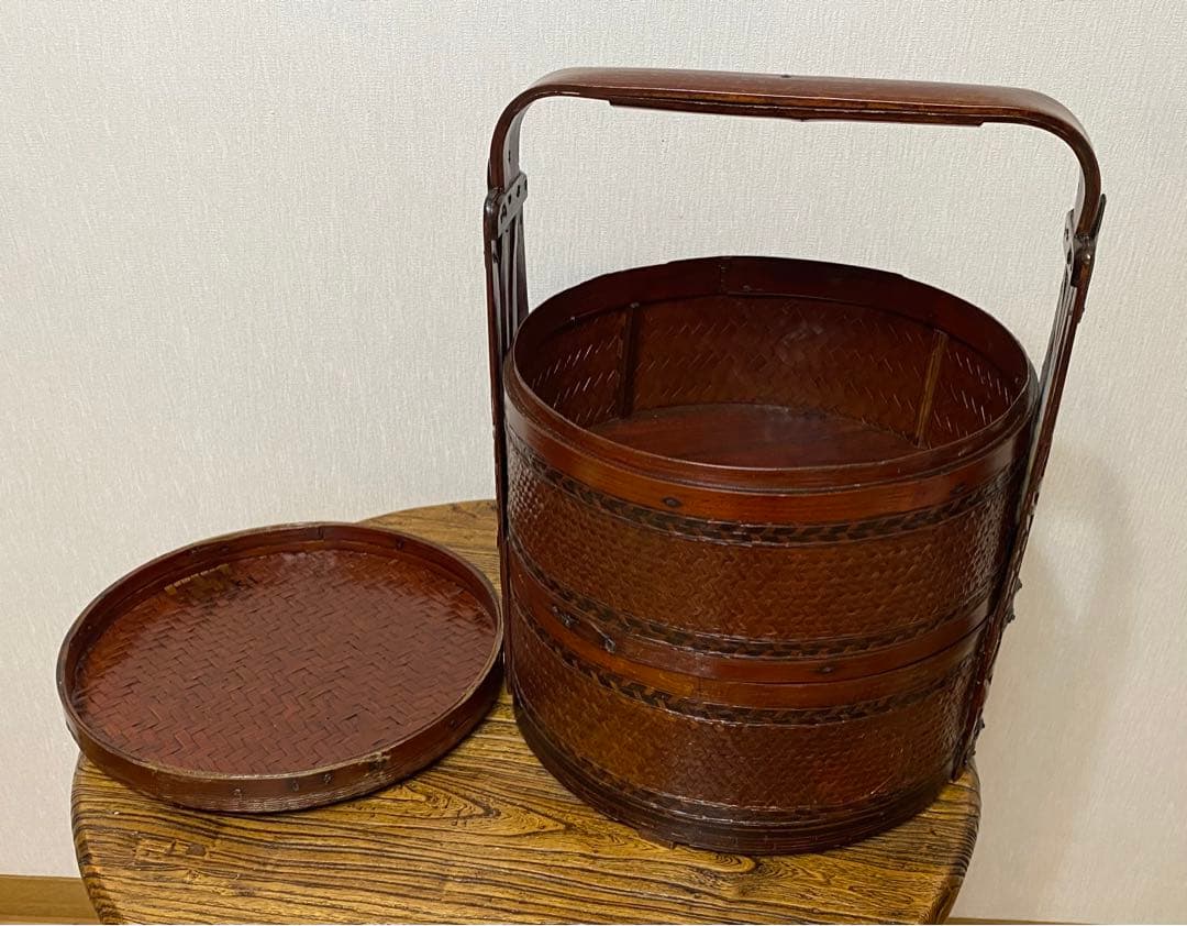 李朝中国韓国デザイン　アンティーク　古美術　ヴィンテージ  骨董　カゴ　籠　かご