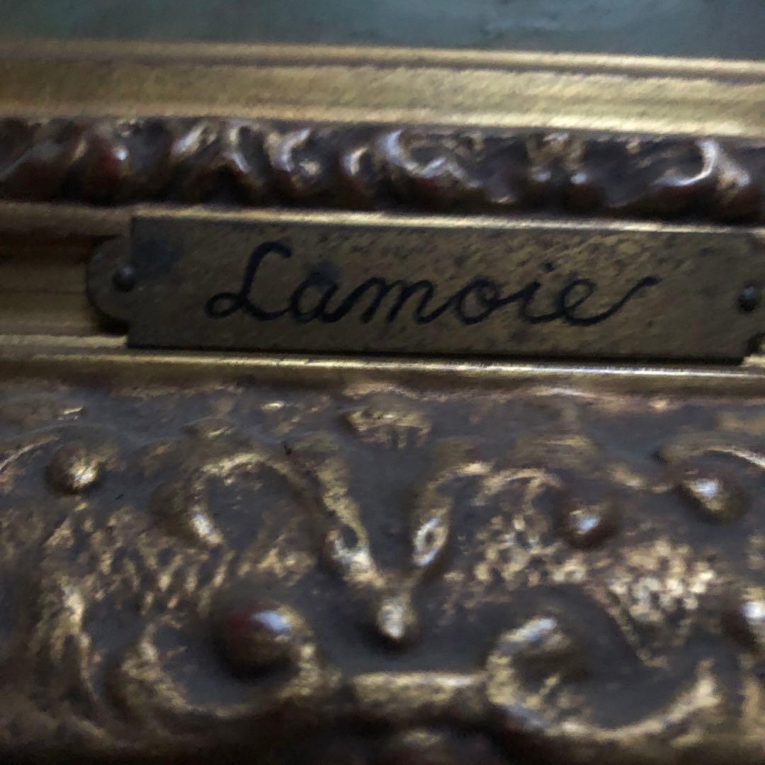 【美術品】18-19世紀フランス洋画「出帆」56×47cm サイン