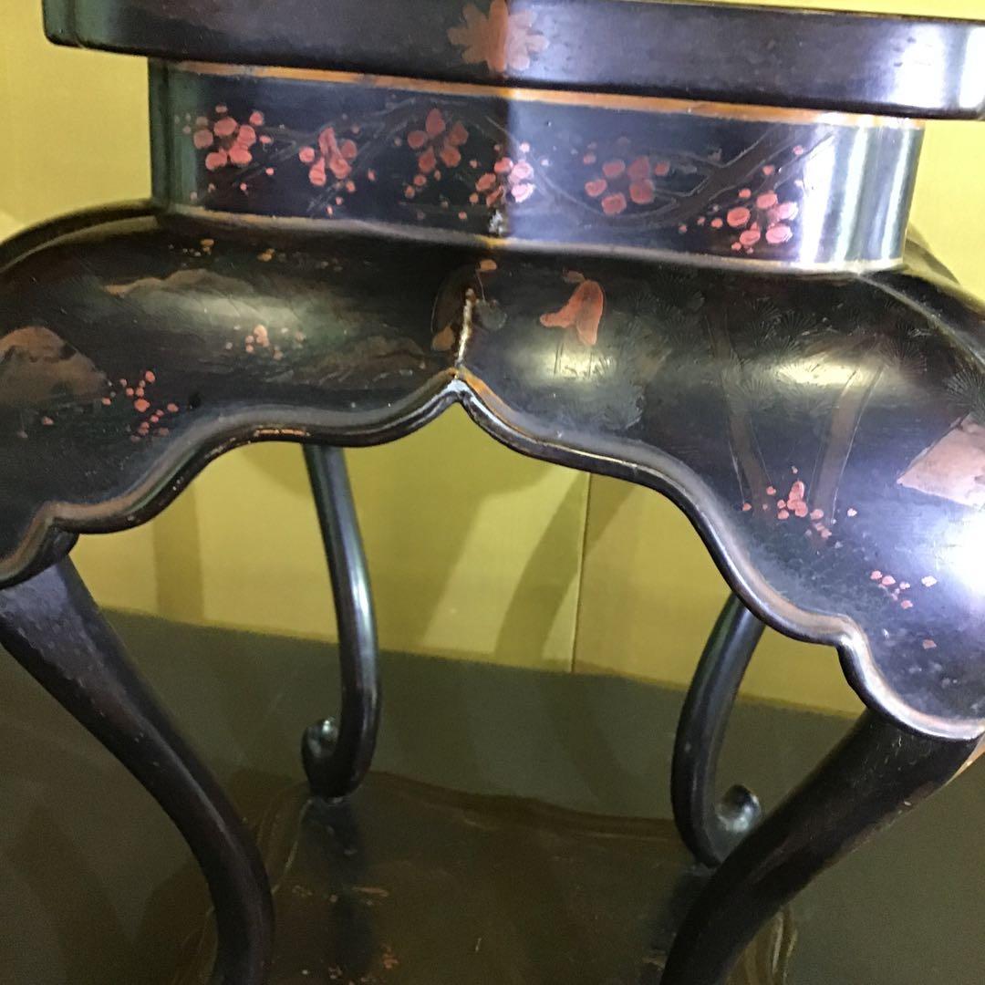 室町時代　香炉台　時代物　文人客遊亭図