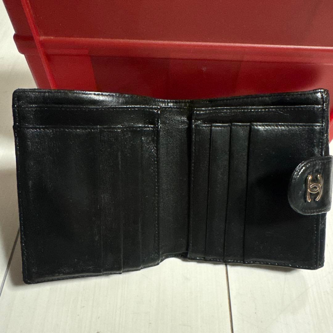 正規品　CHANEL ビコローレ ラムスキン 二つ折り財布 Wホック