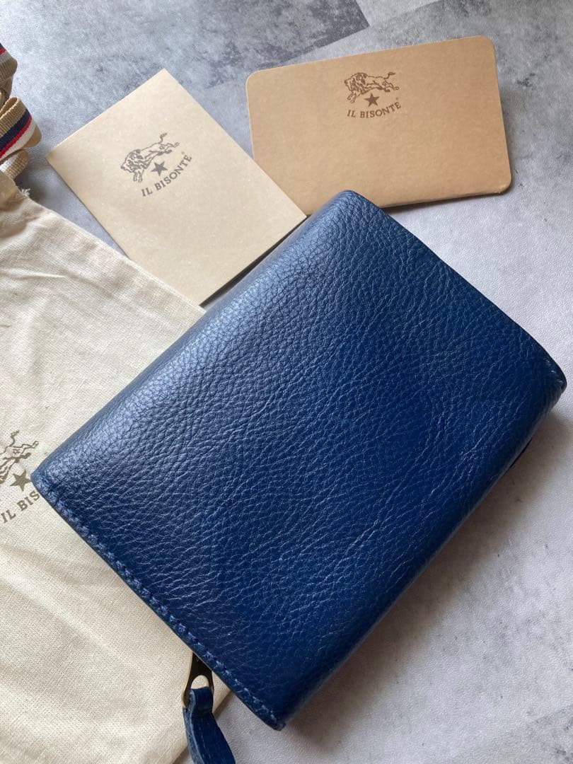 新品　イルビゾンテ　折りたたみ財布　ネイビー