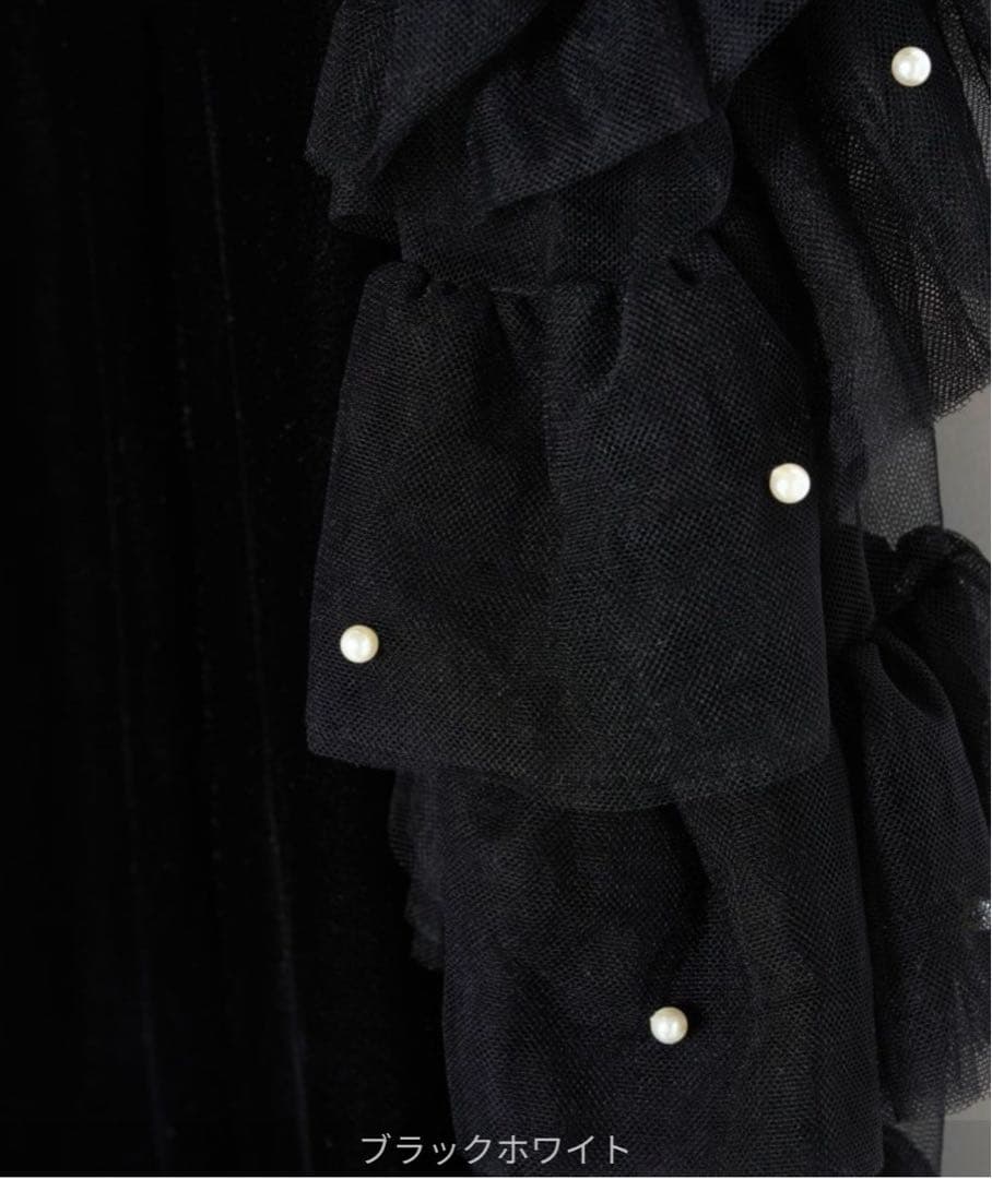 ANDRESED detached sleeve dress ブラックホワイトS