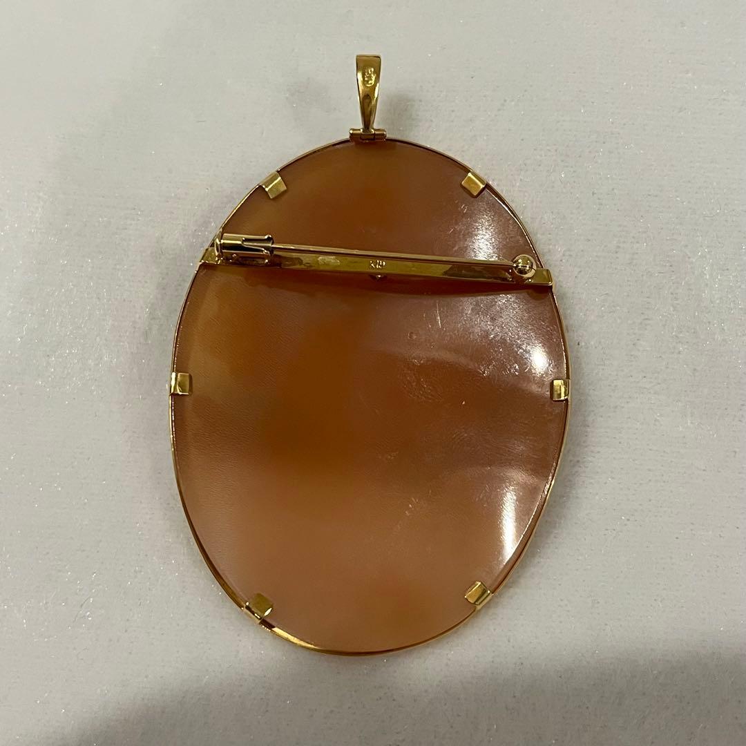 k18 カメオ　ブローチ 兼トップ