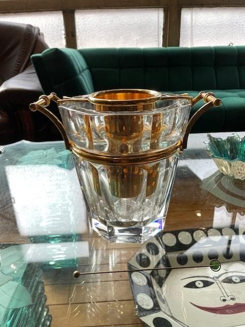 クリアガラス アイスバケツ ゴールドアクセント