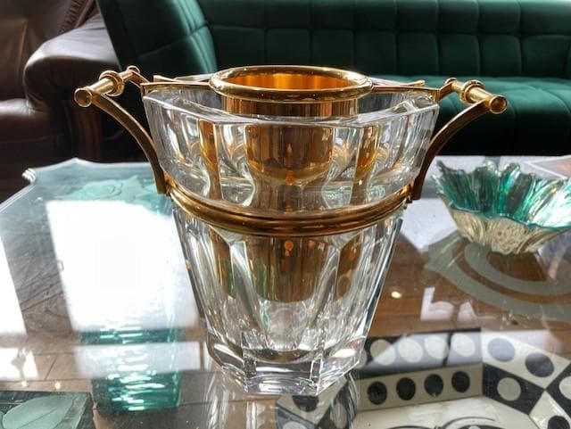 クリアガラス アイスバケツ ゴールドアクセント