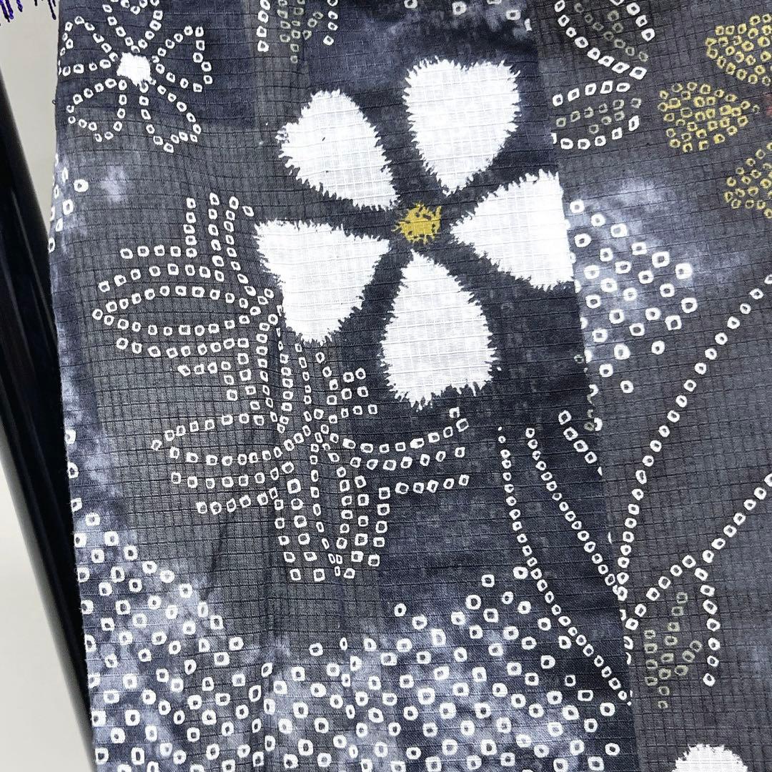 浴衣　綿紅梅　花模様　鹿子　ぼかし染　グラデーション　着物　013k