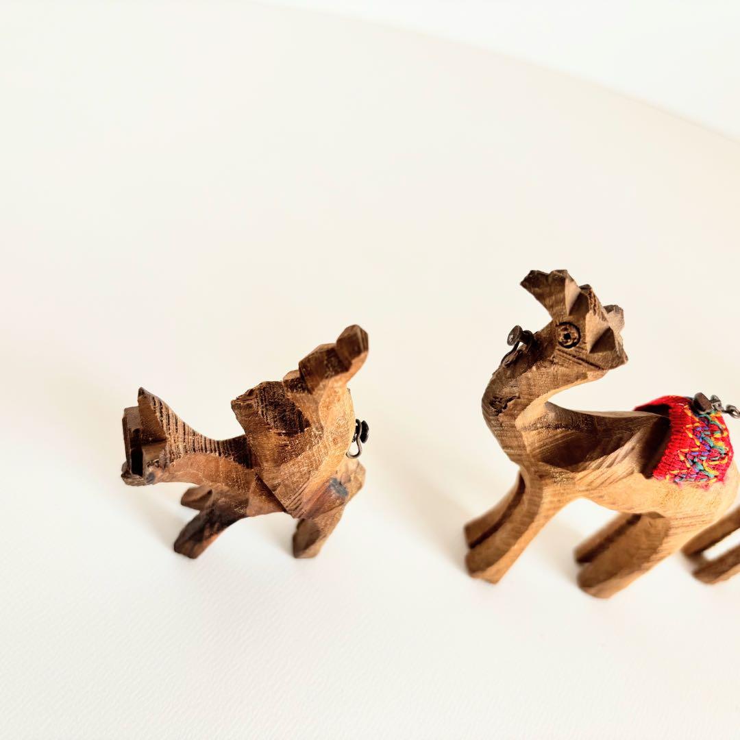 木製ラクダ（キャメル）彫刻セット