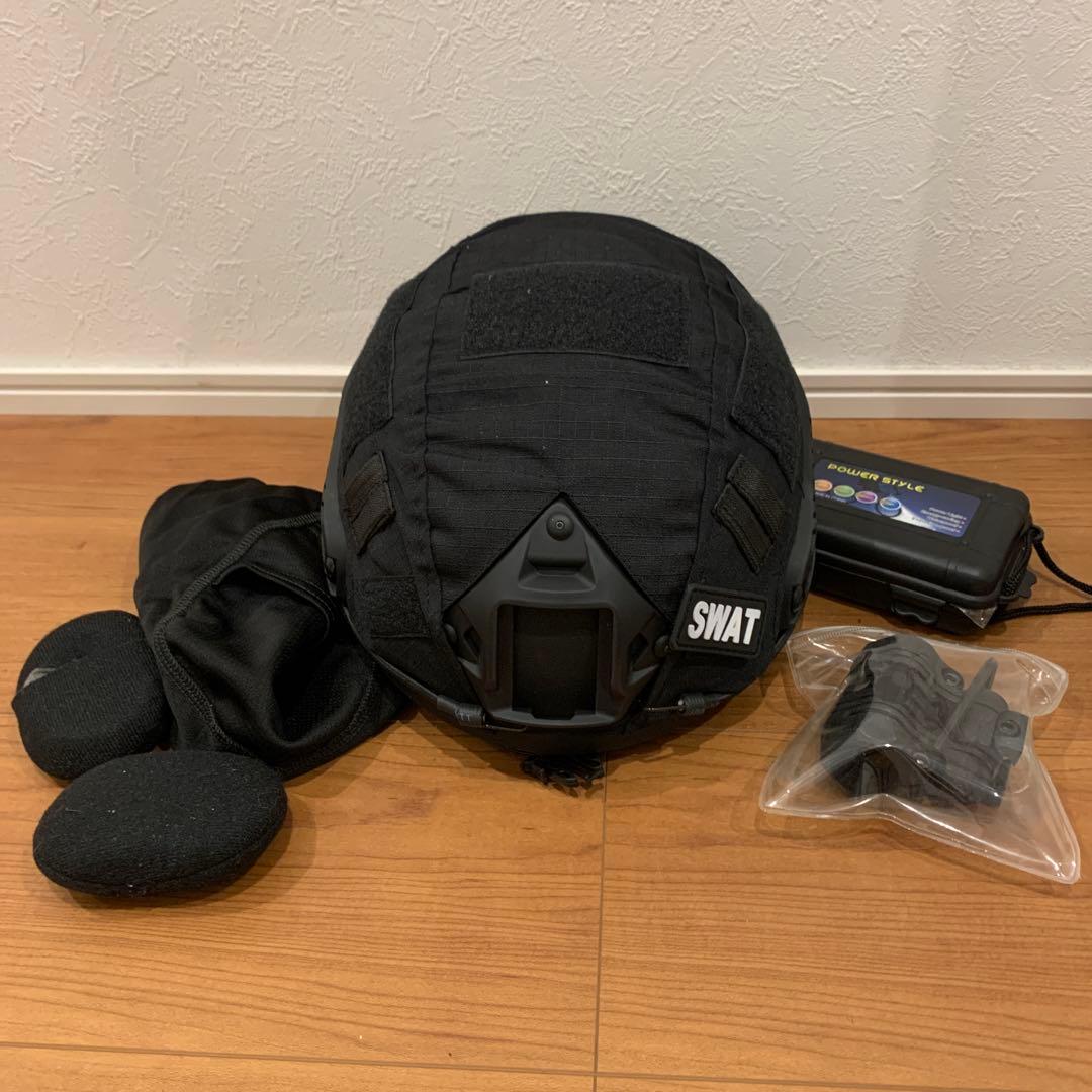 チームウェンディ タイプ ヘルメットレールアダプター付き サバゲー装備 ブラック