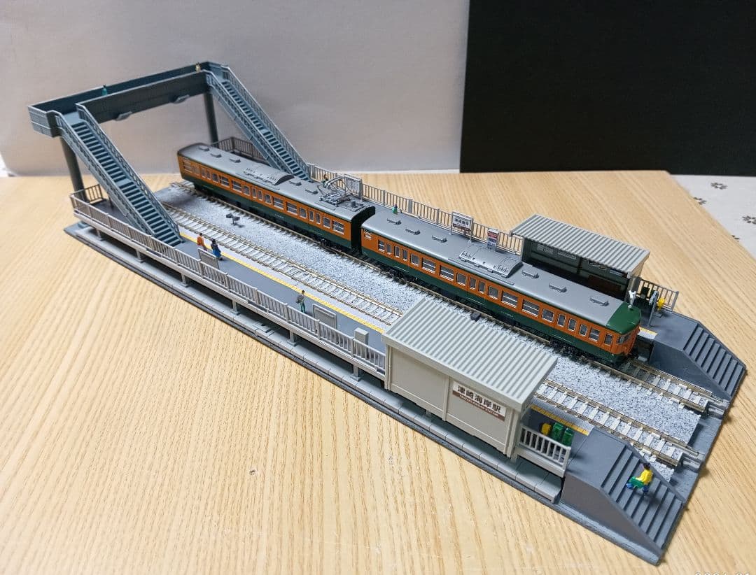 Nゲージ 対向式ホームセット（レール付き）ジオラマ ②