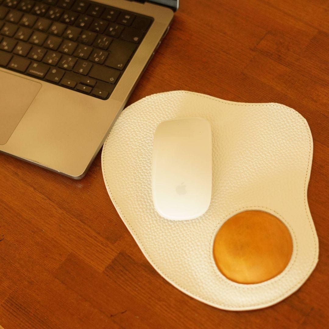 本革レザーマウスパッド 目玉焼きモチーフ