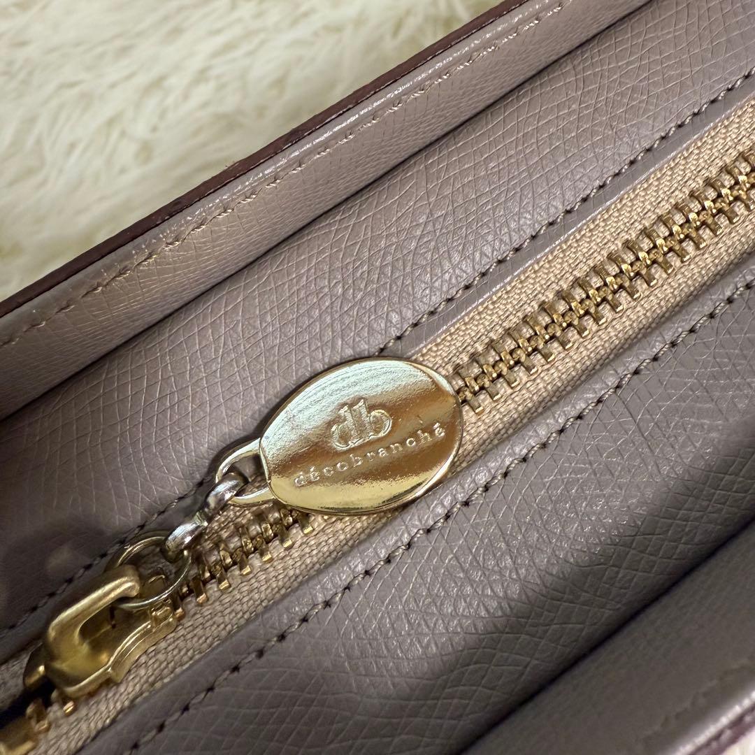 美品❕decobranche 花柄ショルダーバッグ グレー レザー