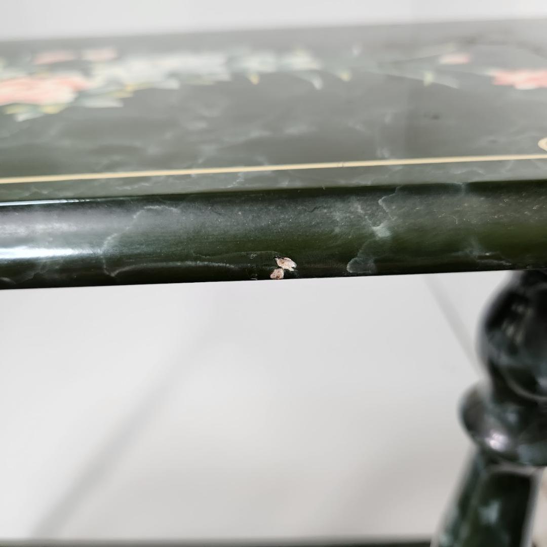 花柄ペイント アンティーク風コンソールテーブル 洋風クラシック家具