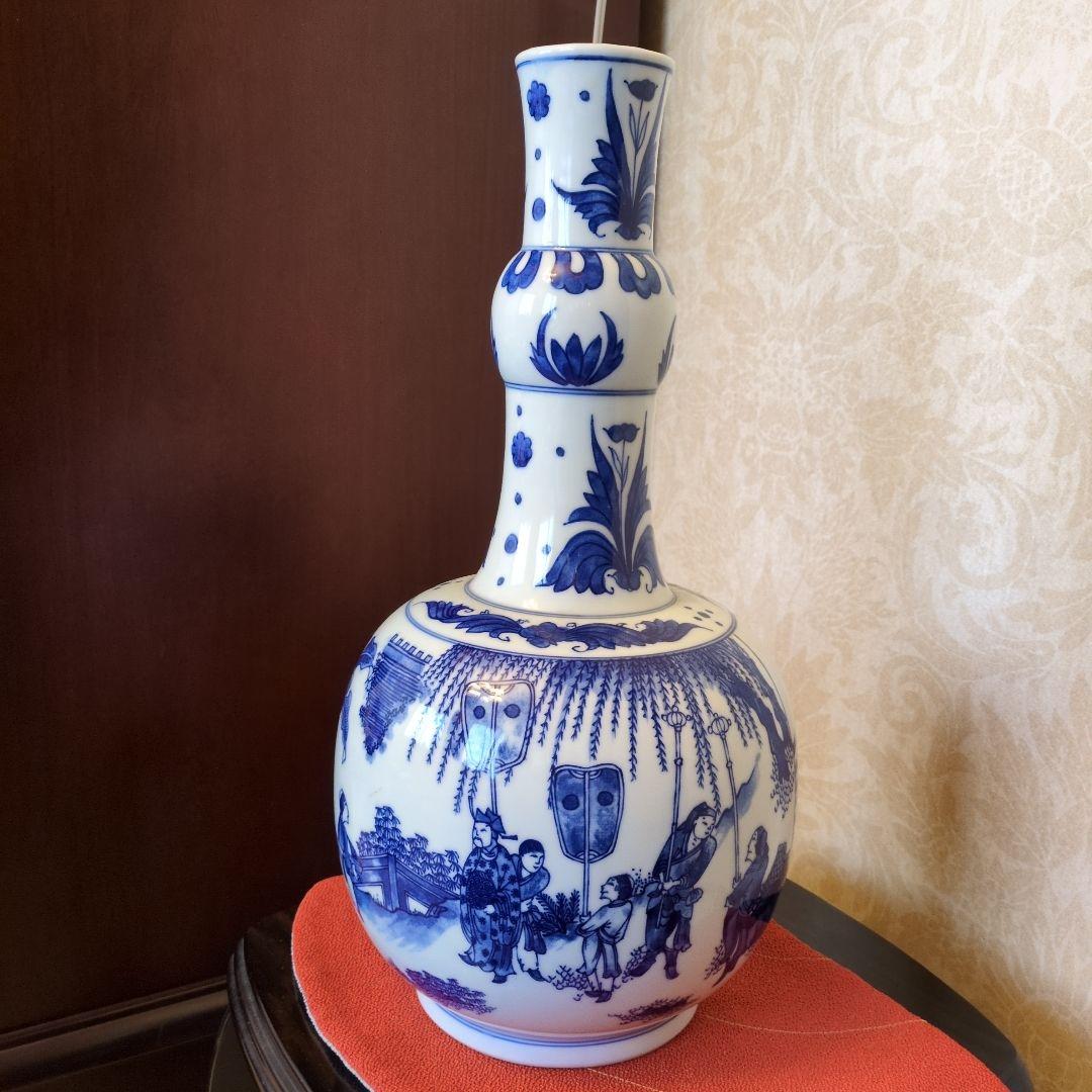 南京染付唐子徳利