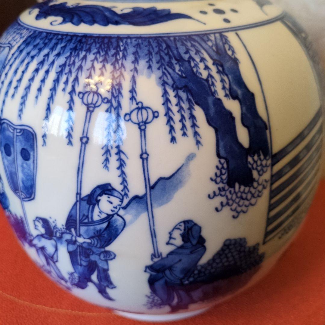 南京染付唐子徳利