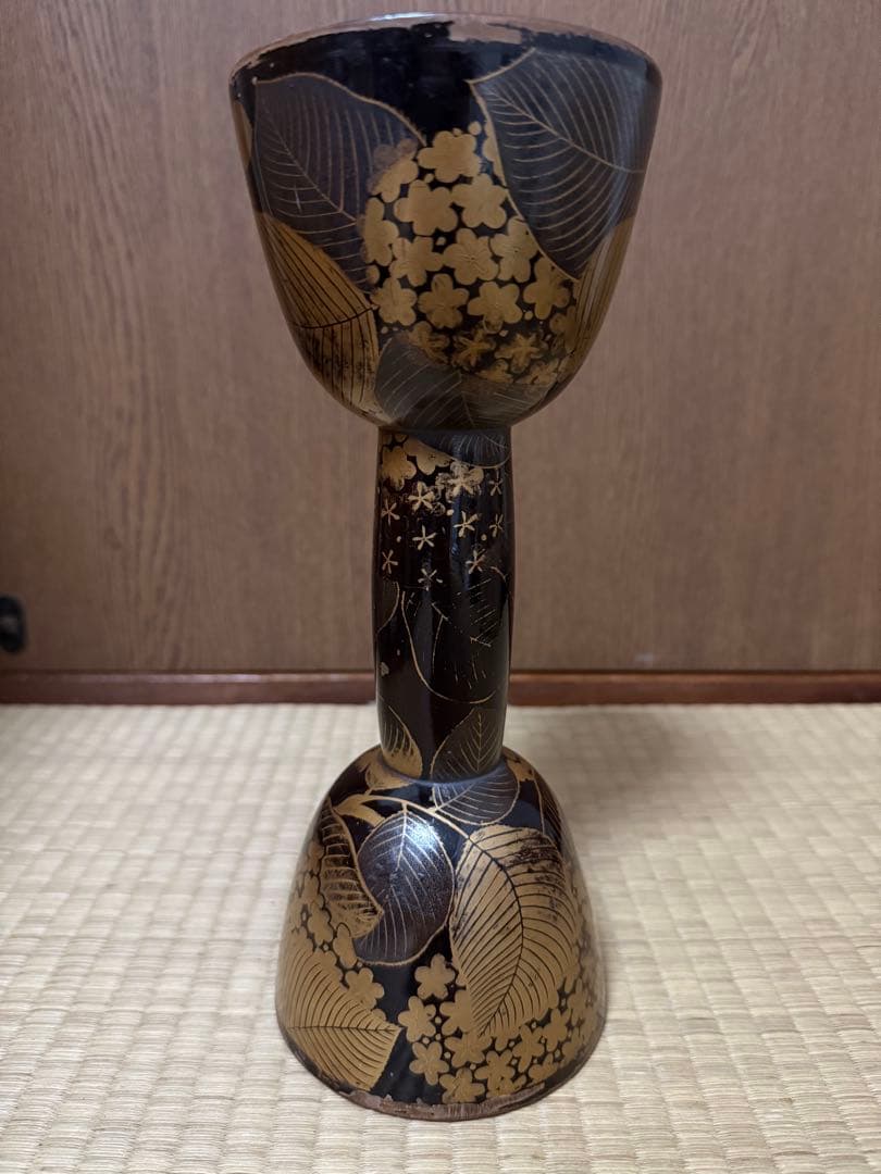 更に最終値下げ！　小鼓　蒔絵　鼓　胴　和楽器　つづみ　骨董　太鼓