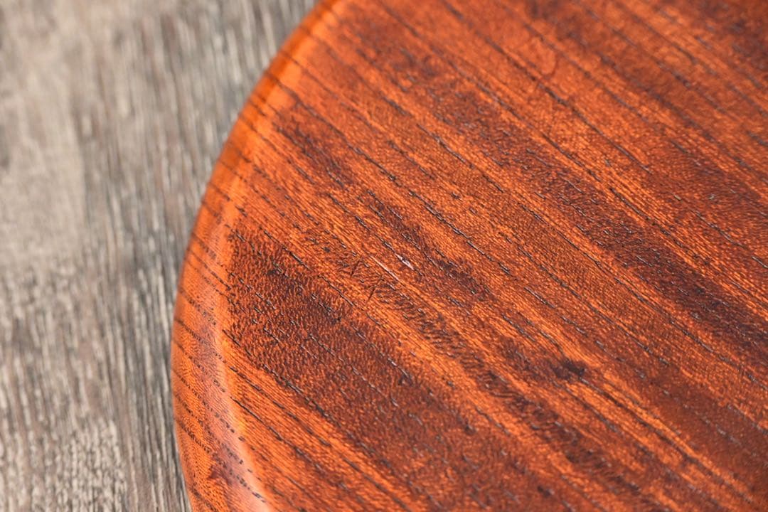 大矢拓郎　欅拭き漆丸盆