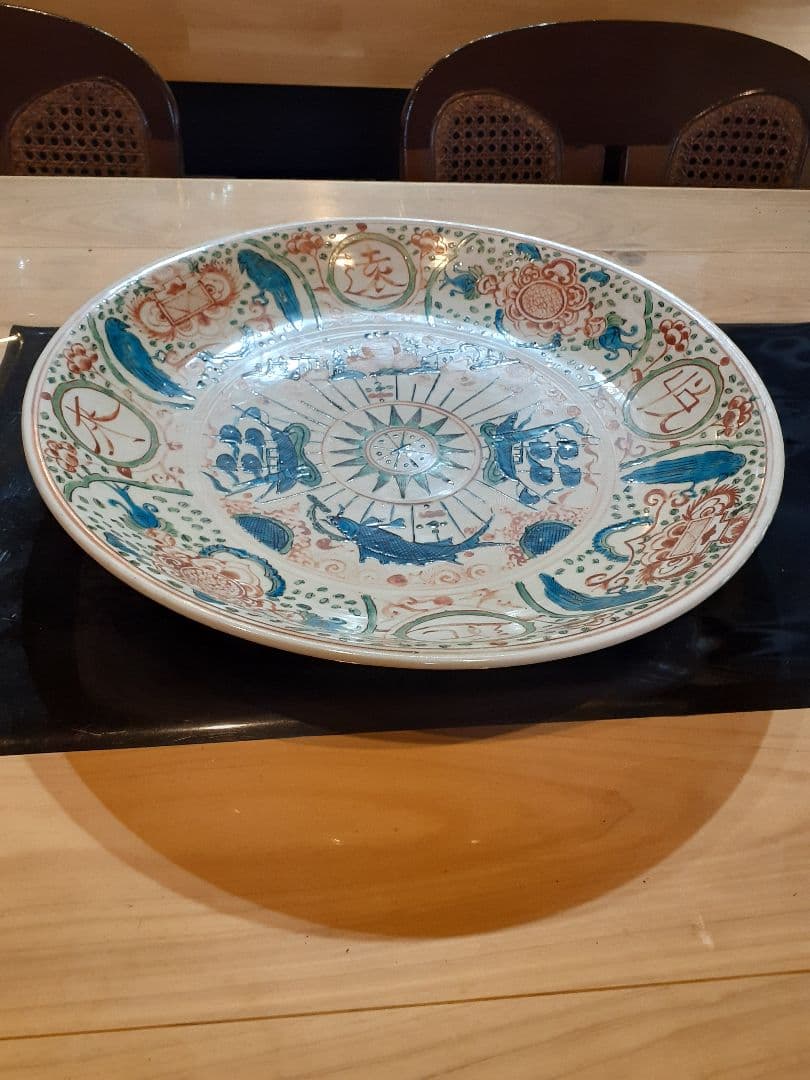 中国明末清初呉須赤絵大皿