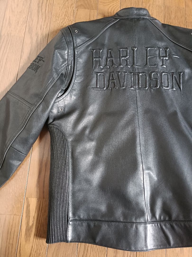 ハーレー本革ブラックレザーシングルライダースジャケットS(日本のM〜Lサイズ程)