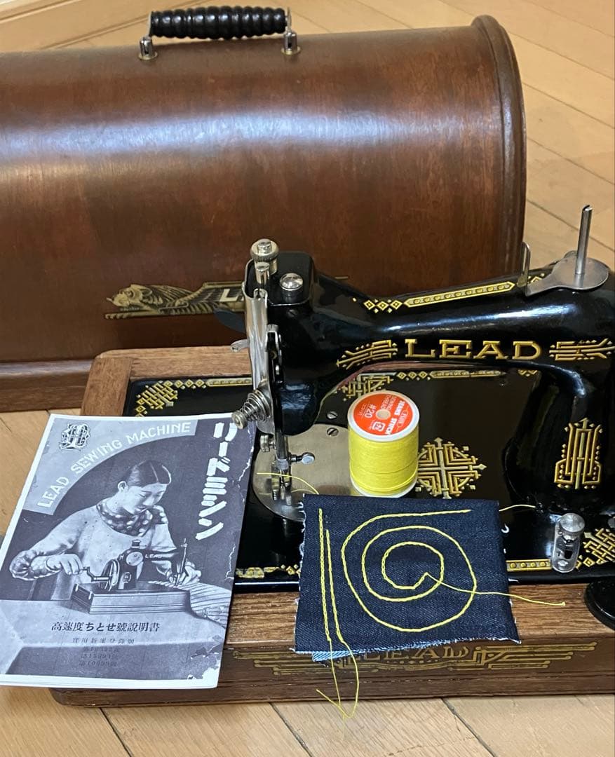 LEADチェーンステッチ・ミシン★整備・調整機★実働単環ミシン★昭和アンティーク