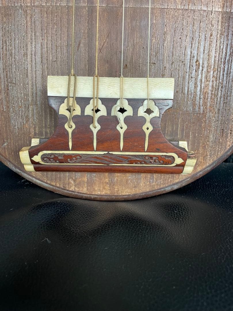 ②レア 筑前琵琶 四弦五柱 マンモス装飾 和楽器 弦楽器