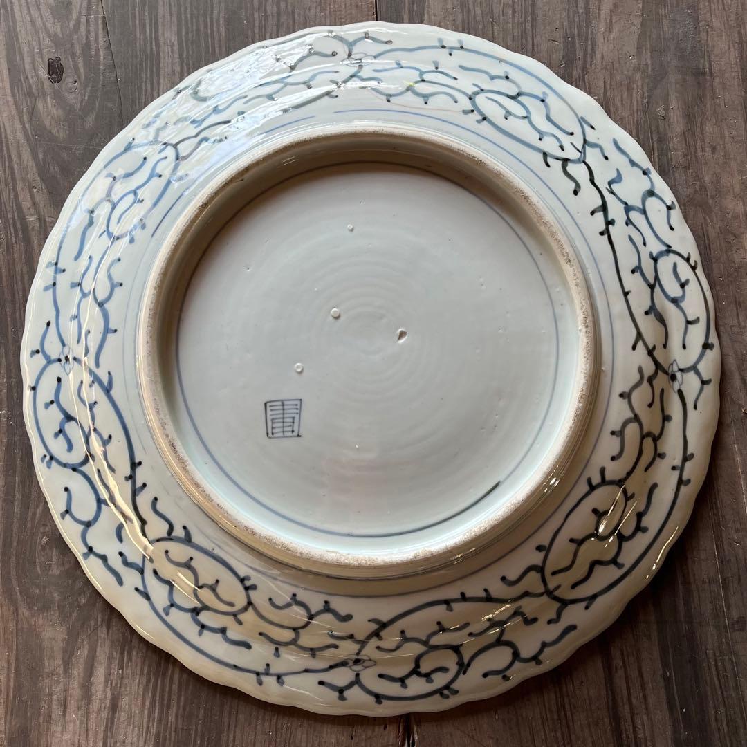 古伊万里　大皿　印判　染付　松竹梅　42cm