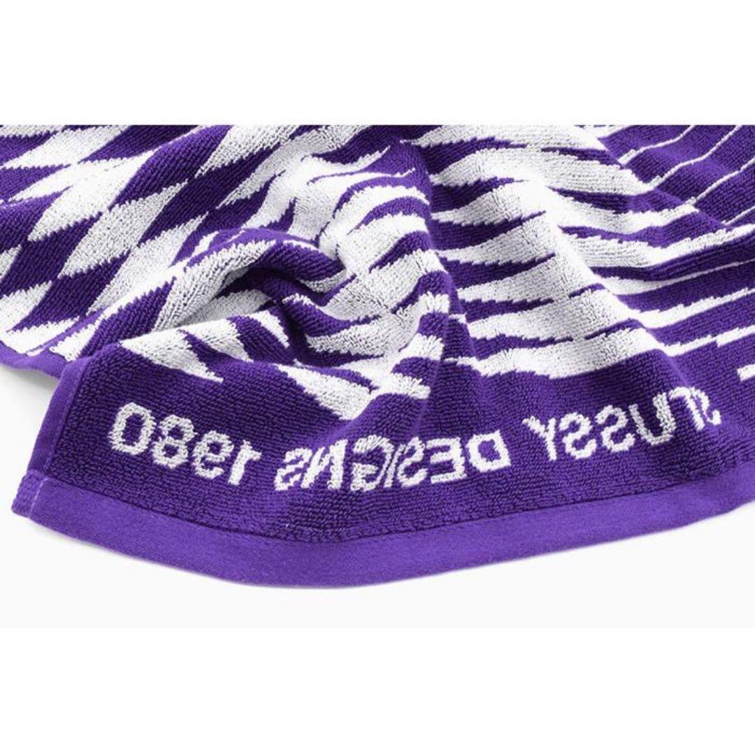 STUSSY バスタオル 幾何学模様　紫　ビーチタオル　海　タオル