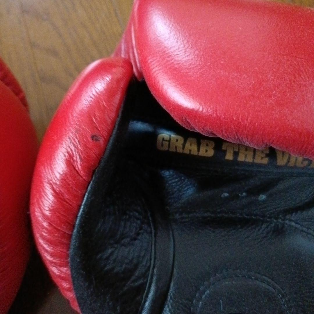 ミット付　SPS SAMURAI EDGE ボクシンググローブ 14oz 赤黒