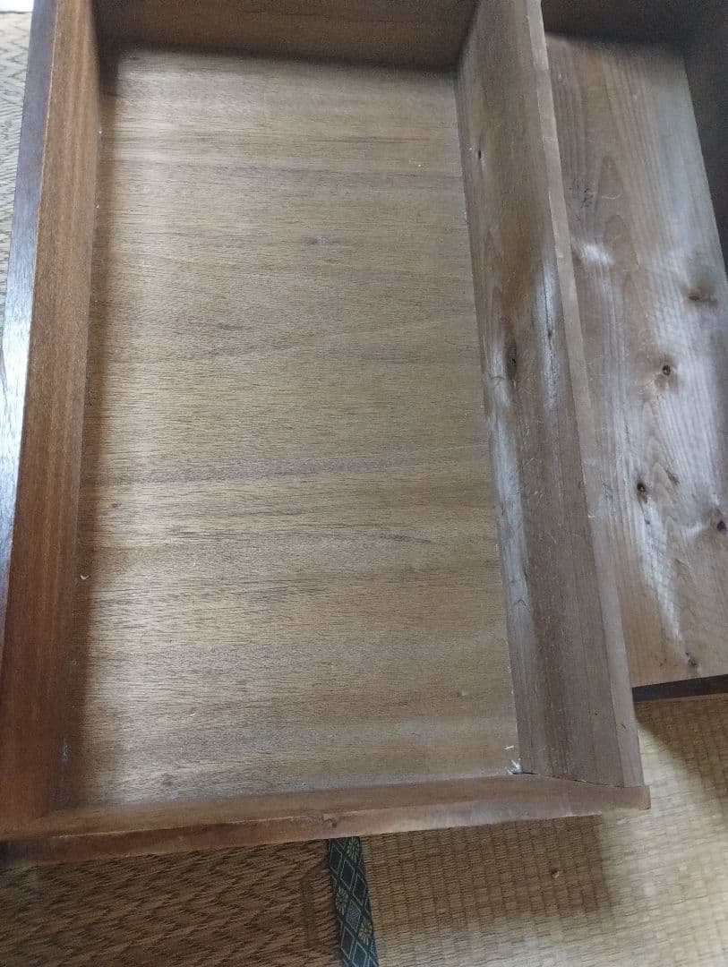 木製引き出し　整理タンス 　箪笥　2段　昭和レトロ　和骨董　古家具　無垢材
